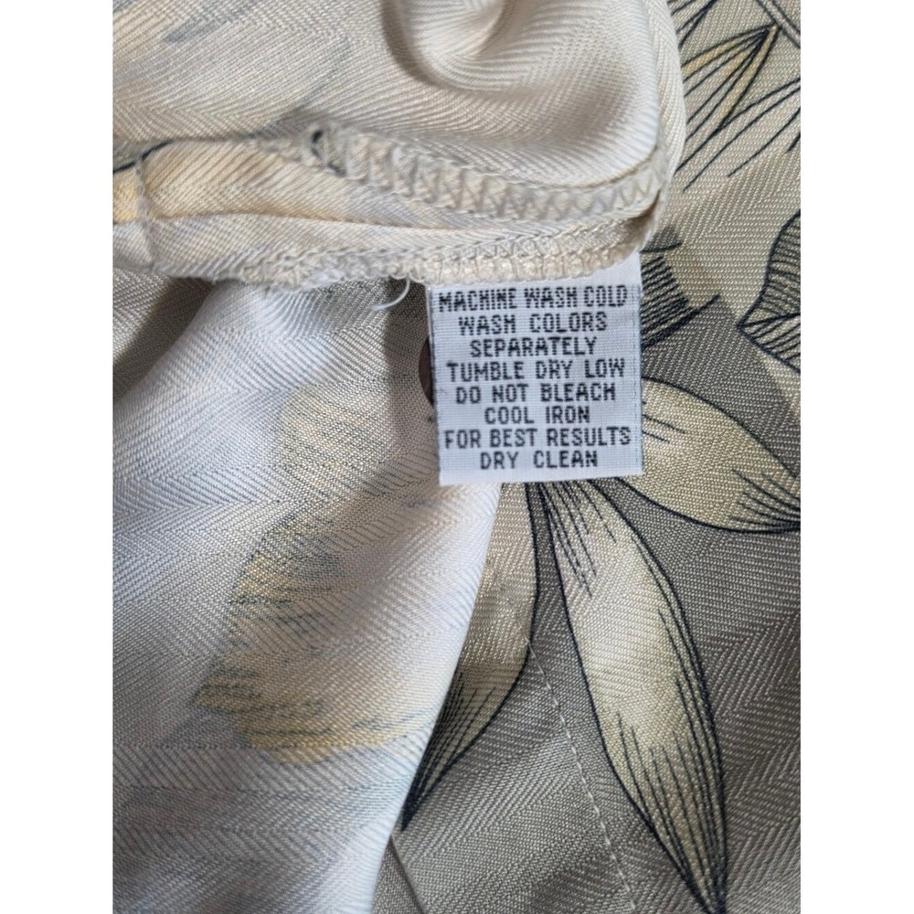 Tommy Bahama Mens XXL Silk Hibiscus Tropical Camp Shirt Cream Yellow Sage Green - Picture 4 of 6